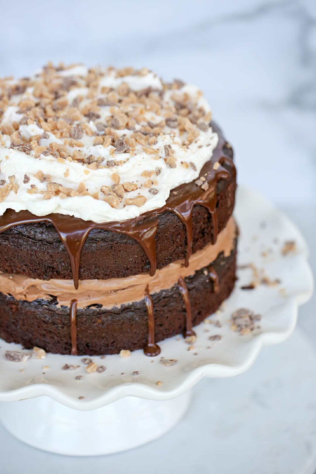 Chocolate Mousse Crunch Cake